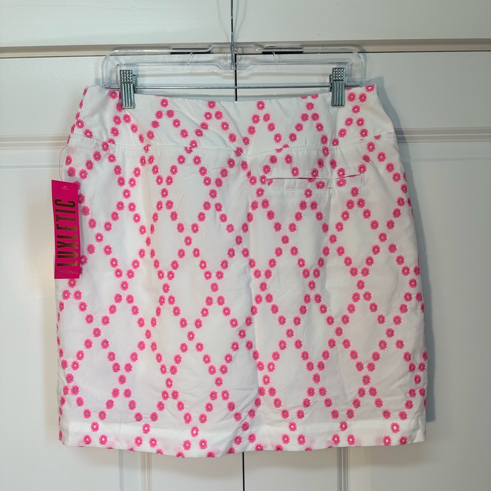 NWT Lilly Pulitzer Monica Skort Prosecco Pink Oversized Diamond Eyelet Size 10 - Picture 4 of 4